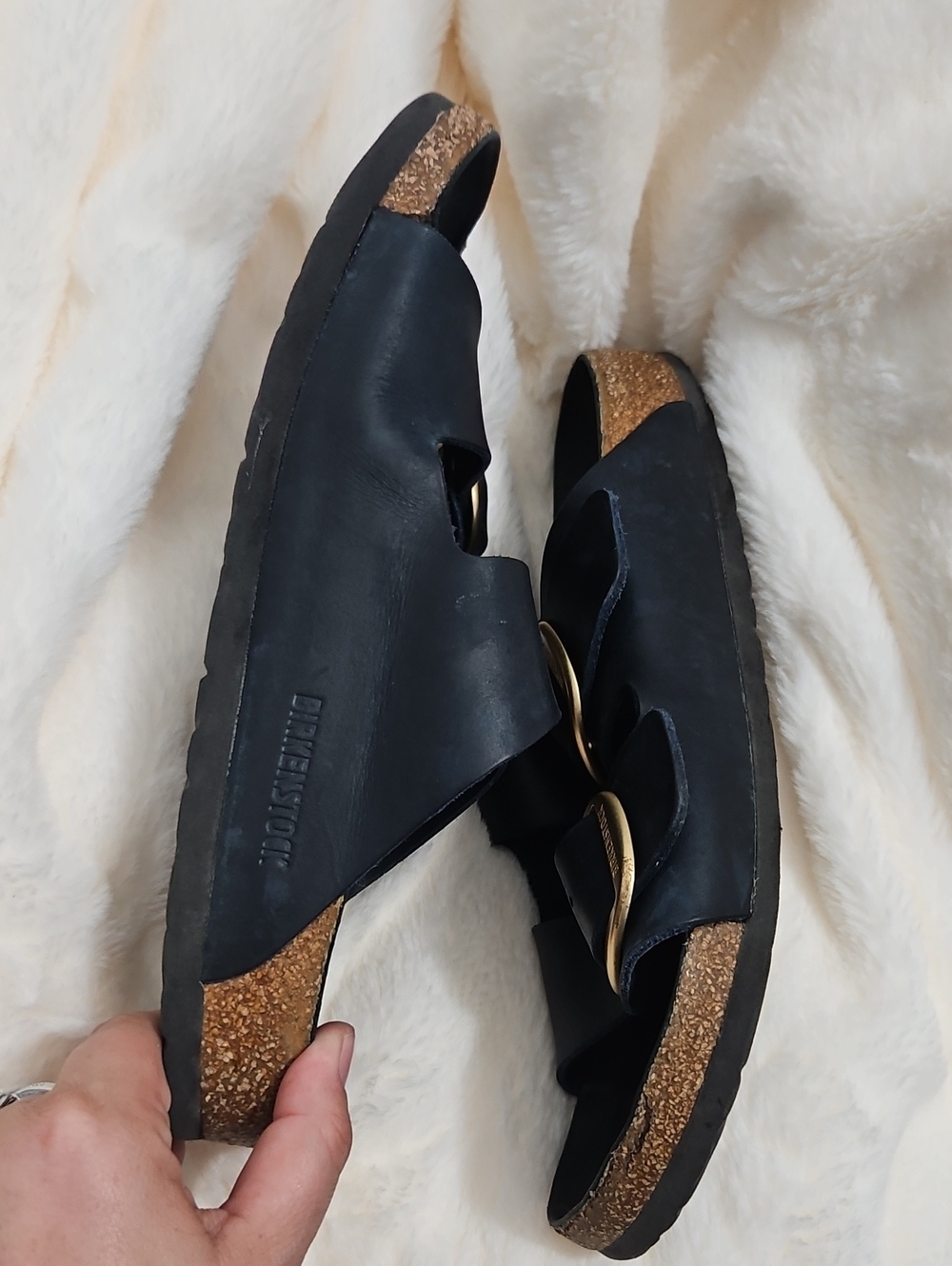 Birkenstock Arizona Big Buckle Sandals – Navy Leather – EU 40 / US 9-9.5 - Picture 8 of 9